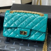 Chanel Quilted Aged Calfskin Small 2.55 Flap Bag A37586 Green 2019 Collection CE01408