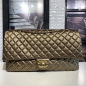 Chanel Quilted Calfskin Maxi Classic Flap Boarding Bag A91169 Champagne Gold 2020 Collection CE01059