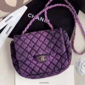Chanel Quilted Denim Small Flap Bag Purple 2020 Collection CE03279