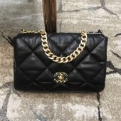 Chanel Quilted Goatskin 19 Maxi Flap Bag AS1162 Black 2019 Collection CE03255