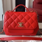 Chanel Quilted Grained Calfskin Mini Messenger Flap Top Handle Bag A93067 Red 2019 Collection CE03011
