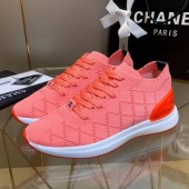 Chanel Quilted Knit Fabric Sneakers G35549 Orange 2020 Collection CE02603