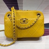 Chanel Quilted Lambskin Chain CC Camera Case AS0971 Yellow 2019 Collection CE01674