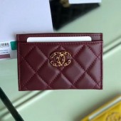 Chanel Quilted Lambskin Chain CC Card Holder AP0731 Burgundy 2019 Collection CE00937