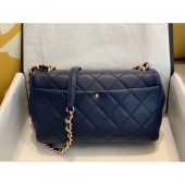 Chanel Quilted Lambskin Large Flap Bag with Resin Chain AS1354 Navy Blue 2019 Collection CE01111