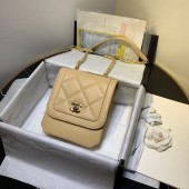 Chanel Quilted Lambskin Vertical Flap Bag AS1895 Beige 2020 Collection CE04022
