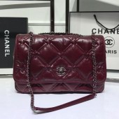 Chanel Quilted Puffer Wax Calfskin Flap Bag Red 2019 Collection CE04340