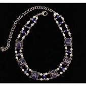 Chanel Resin Pearl Choker Necklace AB0691 White/Blue 2019 Collection CE00726