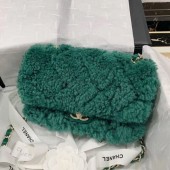 Chanel Shearling Lambskin Small Flap Bag AS1199 Green 2019 Collection CE03365