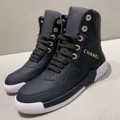 Chanel Silky Smooth Calfskin High-Top Sneakers G35079 Black 2019 Collection CE03933