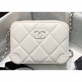 Chanel Square Leather Mini Box Bag Matte Hardware AP1132 White 2020 CE02408
