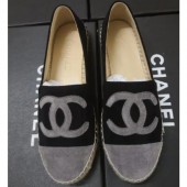 Chanel Suede CC Logo Espadrilles Black/Gray CE00751