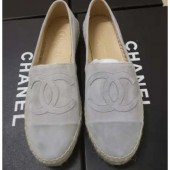 Chanel Suede CC Logo Espadrilles Gray CE02847