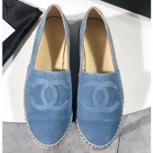 Chanel Suede CC Logo Espadrilles Light Blue CE02708