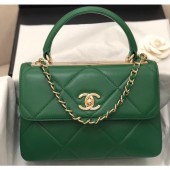 Chanel Trendy CC Maxi Small Flap with Top Handle Bag A92236 Green 2019 CE03133