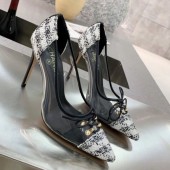 Chanel Tweed Transparent Lace-up High-Heel Pumps White 2019 Collection CE02403