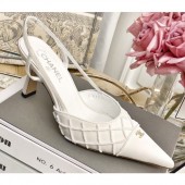 Chanel Vintage Bead Slingbacks White 2020 CE01262