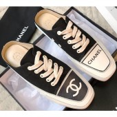 Chanel Vintage Canvas Slip-on Sneakers Black 2020 CE03773
