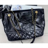 Chanel Waxy Calfskin Shopping Tote Bag Black 2020 CE01346