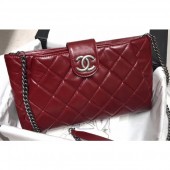 Cheap Chanel Quilting Waxy Leather Clutch with Chain Bag Dark Red 2019 CE02863