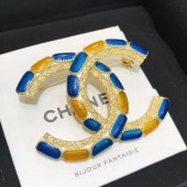 Cheap Chanel Resin CC Brooch AB2915 Blue/Yellow 2019 Collection CE01246