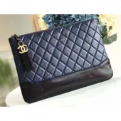 Cheap Replica Chanel Aged Calfskin Gabrielle Pouch Clutch Small Bag A84287 Navy Blue CE04333