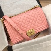 Copy Best Quality Chanel Quilted Calfskin Medium Boy Flap Bag A67086 Pink 2019 Collection CE02239