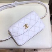 Copy Chanel Lambskin Flap Waist Bag/Belt Bag A88612 White 2019 Collection CE02736