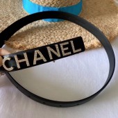 Designer Chanel Calfskin Belt 25 with CHANEL Charm Black 2020 Collection CE01520