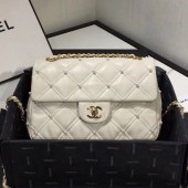 Designer Copy Chanel Quilted Pearl Lambskin Flap Bag AS1202 White 2019 Collection CE02702