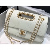 Fake Chanel Chain Small Flap Bag AS1466 White 2020 CE02248