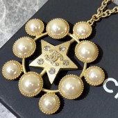 Fake Chanel Pearl Star Pendant Necklace AB2335 2019 Collection CE03124