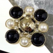 Fake Luxury Chanel Glass Pearls Brooch AB2362 Black 2019 Collection CE00925