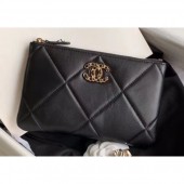 Fashion Chanel 19 Lambskin Small Pouch Bag AP1059 Black 2020 CE02661