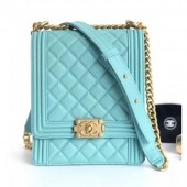 Fashion Chanel Boy North/South Flap Shoulder Bag AS0130 Blue 2019 CE03720
