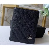Fashion Chanel Card Holder 60085 Grained Calfskin Black CE04149