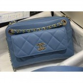 High Imitation Chanel Small Camera Case Bag AS1367 Grained Calfskin Blue 2020 CE03681