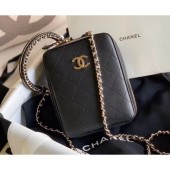 High Quality Chanel Chain Handle Vertical Camera Case Bag Black Runway 2020 CE04326