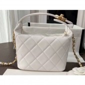High Quality Imitation Chanel Quilted Small Hobo Clutch Bag AS1745 White 2020 CE03376