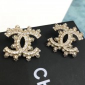Imitation AAA Chanel Crystal CC Stud Earrings Gold 05 2019 Collection CE02689