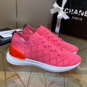 Imitation Best Quality Chanel Quilted Knit Fabric Sneakers G35549 Dark Pink 2020 Collection CE02761