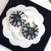 Imitation Chanel Bloom Earrings AB1005 Turquoise/Black 2019 Collection CE02836
