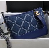 Imitation Chanel CHANEL'S GABRIELLE Small Hobo Bag In Denim & Calfskin A91810 Deep Blue 2020 Collection CE02492