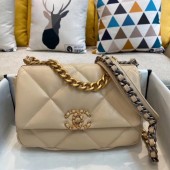 Imitation Chanel Lambskin 19 Small Flap Bag AS1160 Beige 2019 Top Collection CE02227