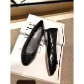 Imitation Chanel Lambskin Classic Bow Ballerinas Flats Quilting Crinkled Black CE01675