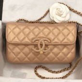 Imitation Chanel Quilted Lambskin Small Flap Bag A57275 Beige 2019 Collection CE02901