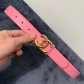 Imitation Chanel Reversible Calfskin Belt 30mm with CC Buckle Pink Collection Belt CE00814