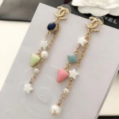 Imitation Chanel Star Tassel Earrings AB1060 Gold/Pearly White/Blue/Green/Pink 2019 Collection CE04108