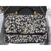 Imitation Chanel Tweed Coco Handle Bag with Chain 2019 CE02199