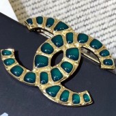 Knockoff Chanel Green Resin Stones CC Brooch AB1804 2019 Collection CE01679